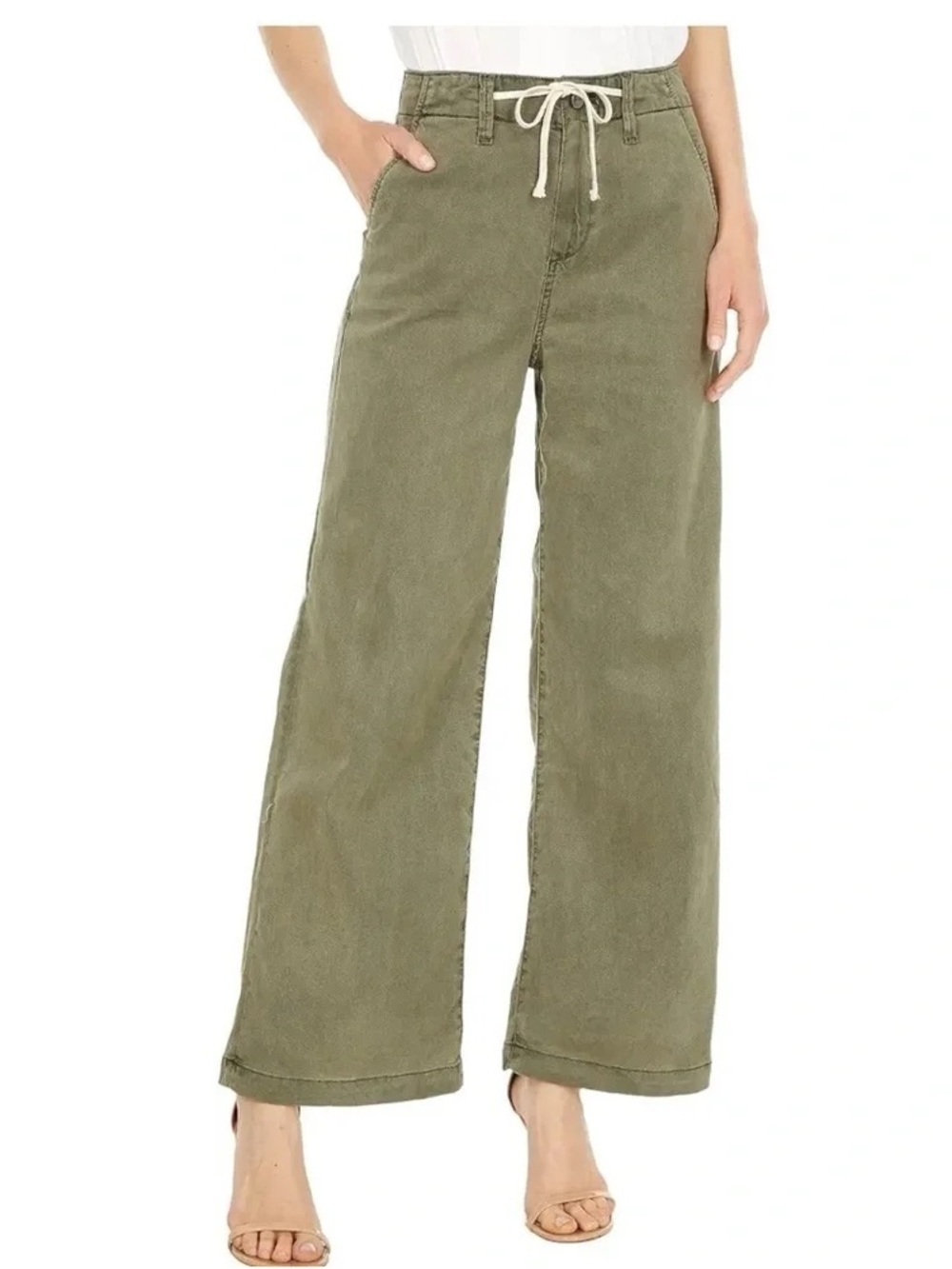Paige Carly Wide Leg Pant in Vintage Ivy Green, Sz 26, NWT